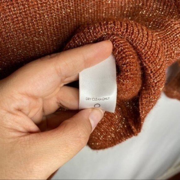 Apiece Apart Arkestra Metallic Balloon Sleeve Sweater in Terra Cotta Marl XS - Picture 9 of 10
